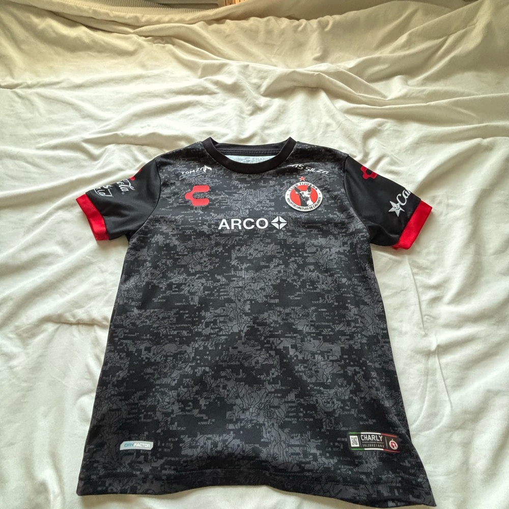 Kids Black and Red Soccer Jersey